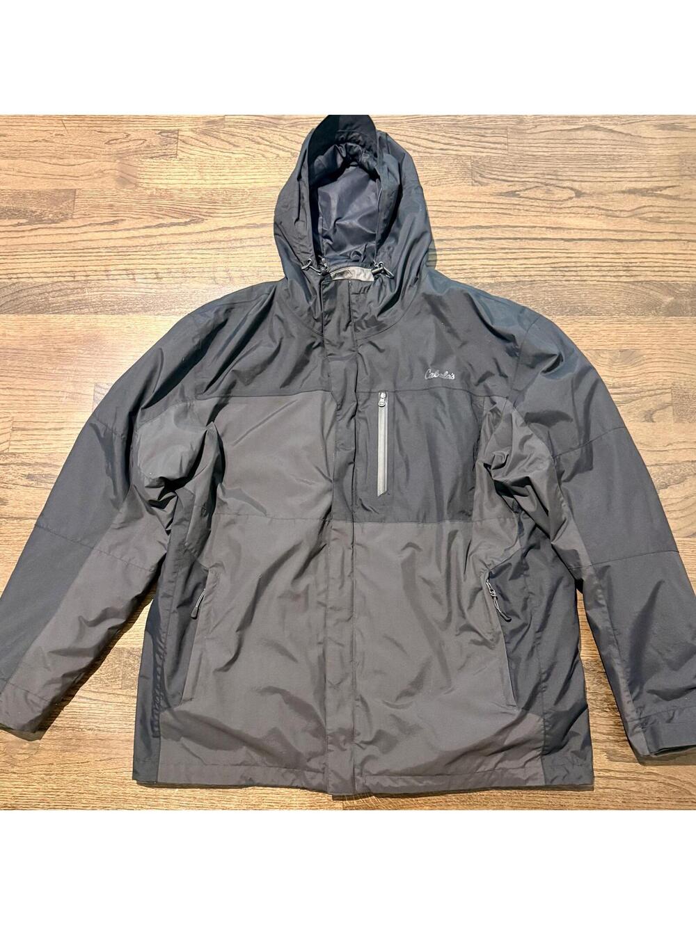 Cabela's Primaloft Black & Gray Men's Hooded Jacket Size Large